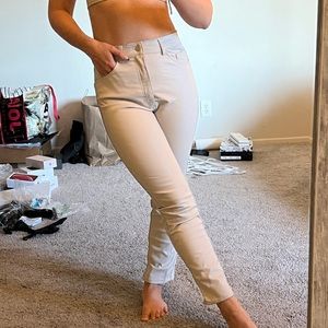Beige faux leather pants from H&M. Size 4. Worn once, like new.